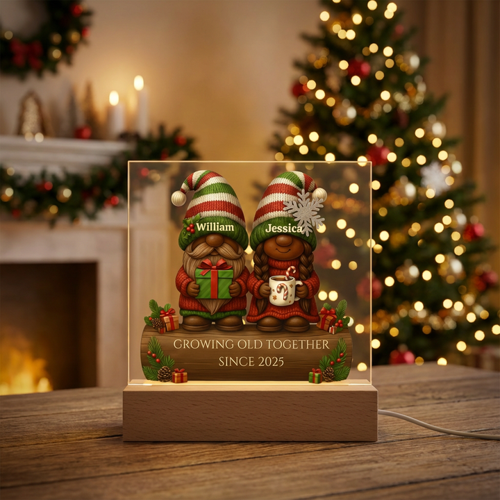 Acrylic Personalized Gnome Couple Plaque