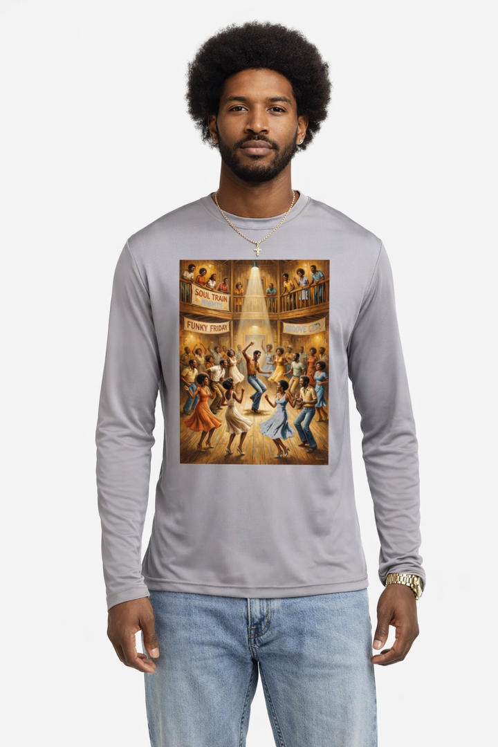 vintage_dance_hall_artwork GOOD TIMES Sport-Tek Long Sleeve Performance Tee