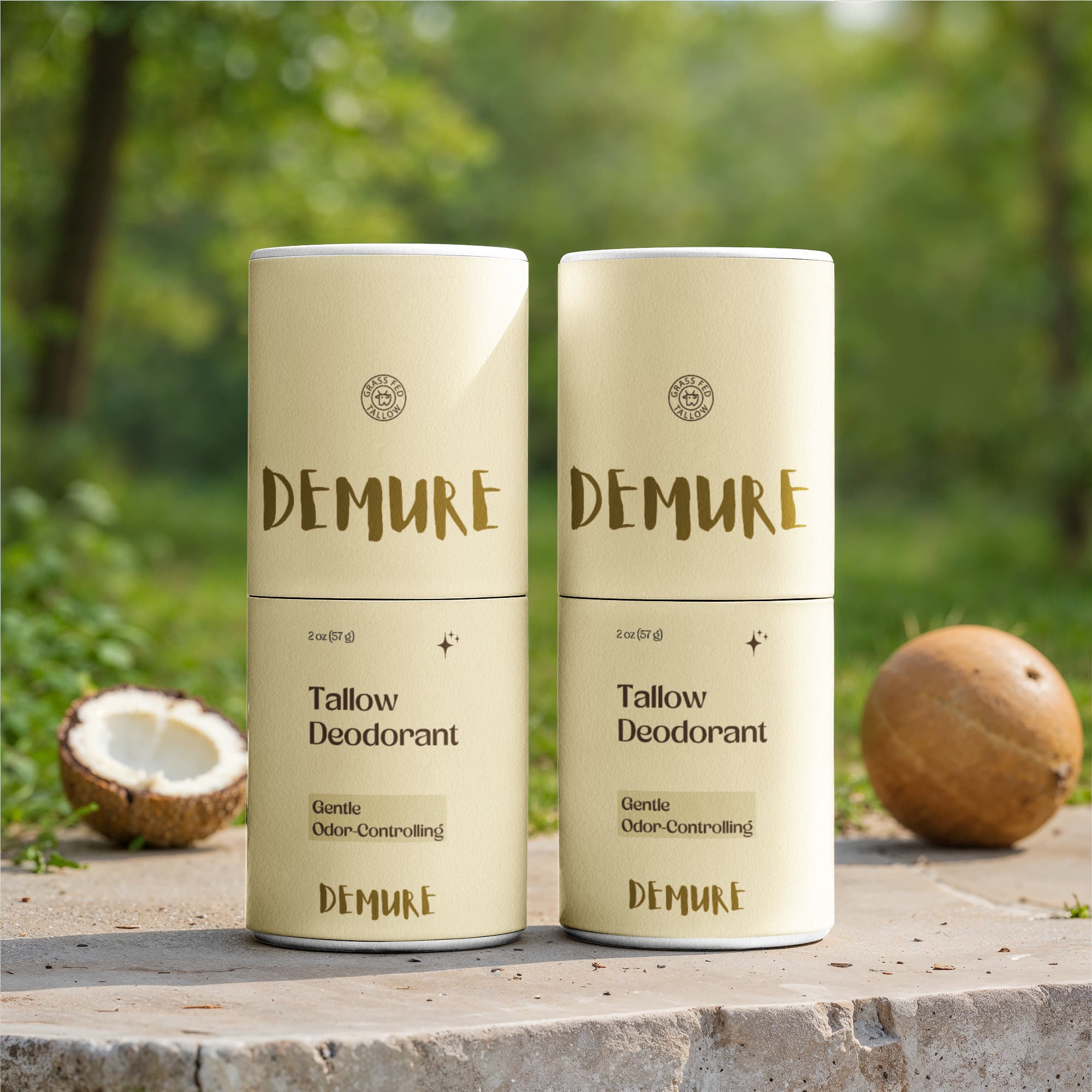 2 Pack Natural Tallow Deodorant Stick