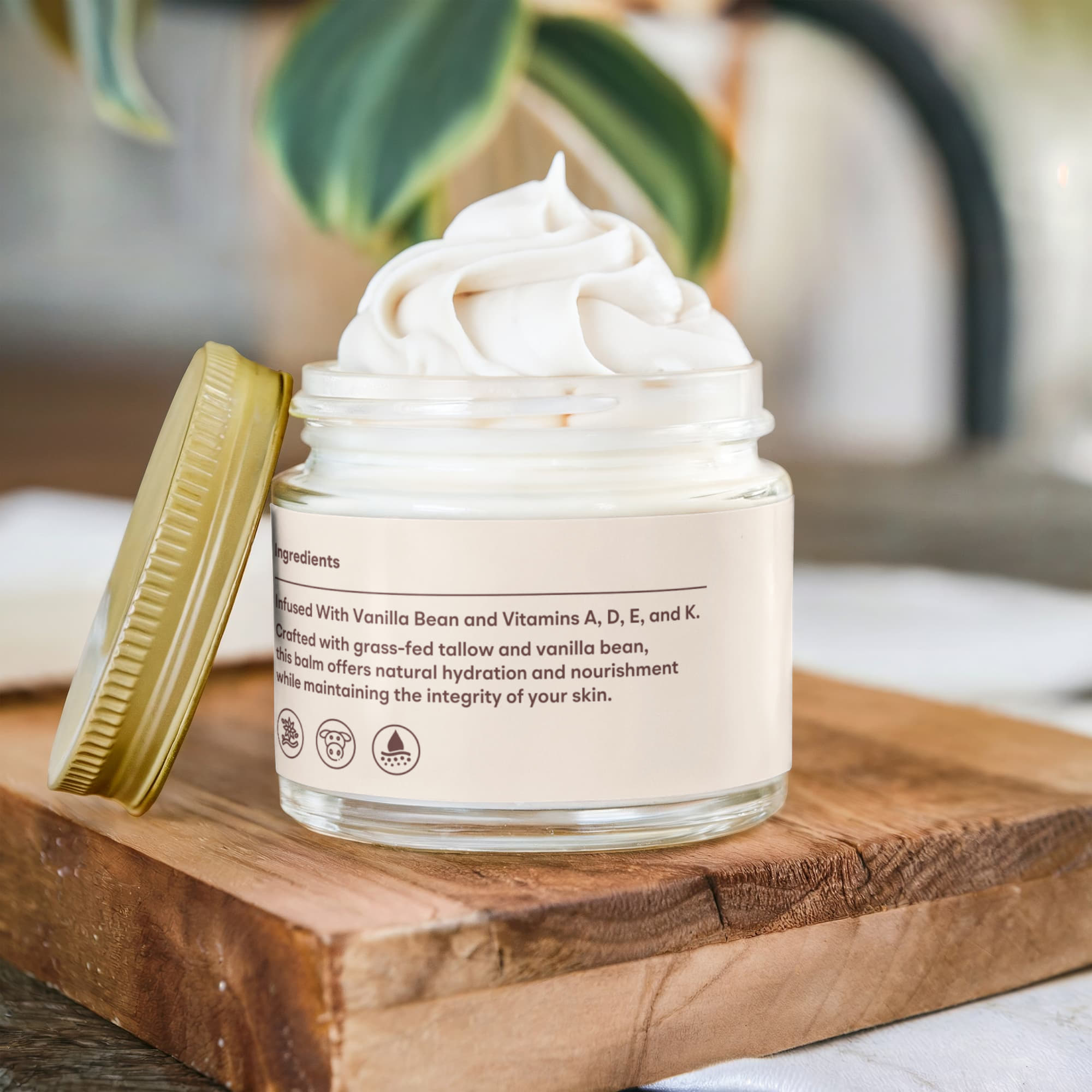 Whipped Grass-Fed Tallow Balm with Vanilla Bean