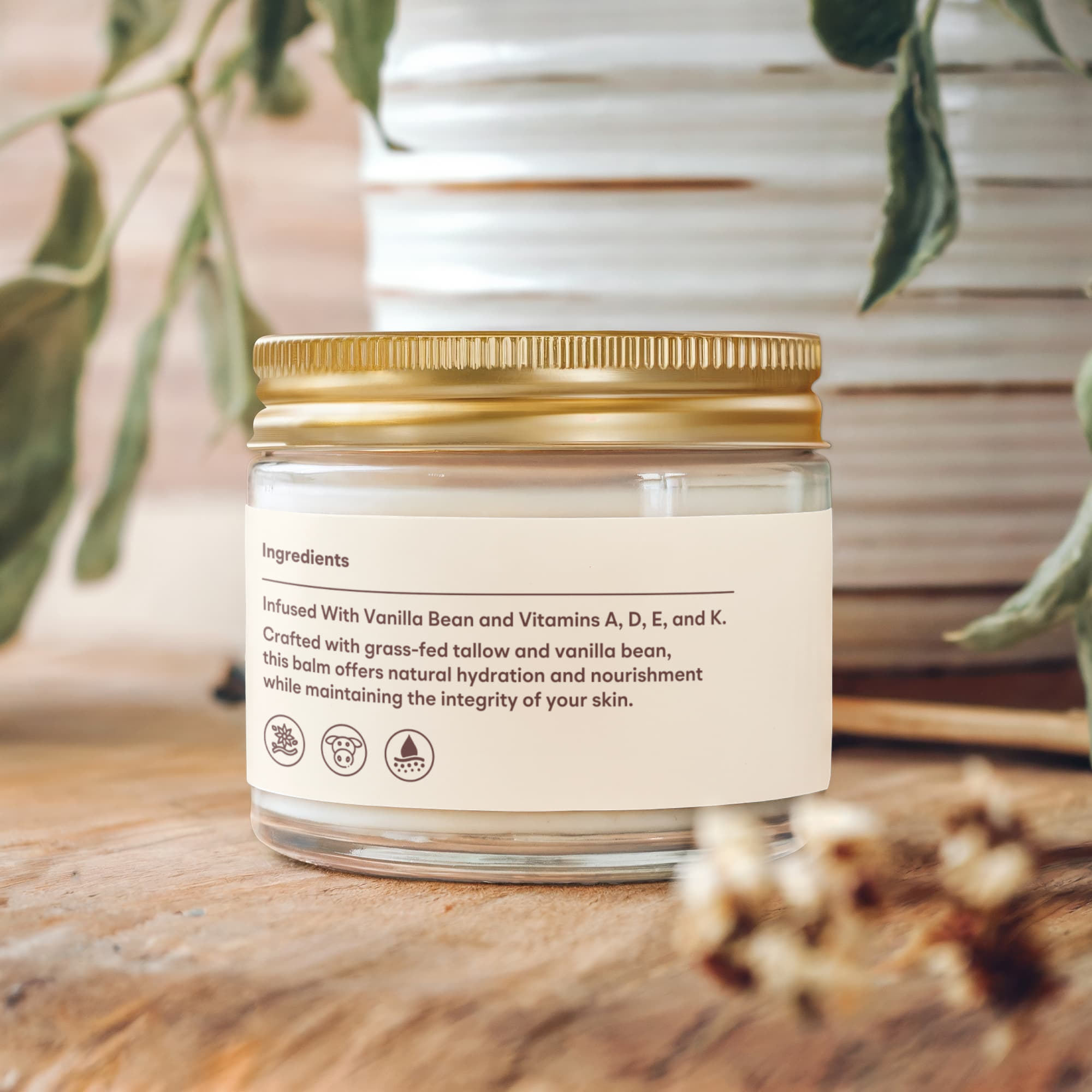 Whipped Grass-Fed Tallow Balm with Vanilla Bean