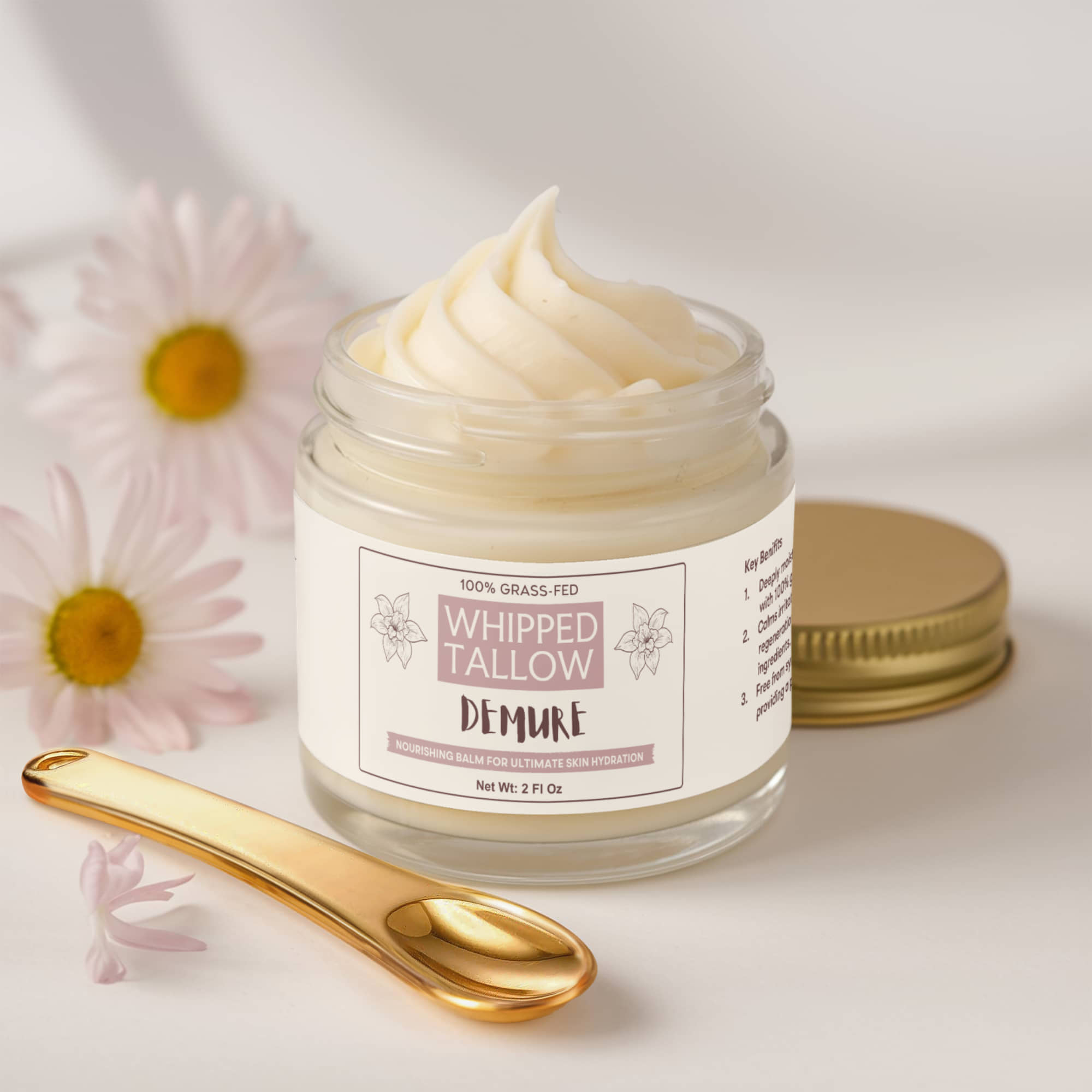 Whipped Grass-Fed Tallow Balm with Vanilla Bean