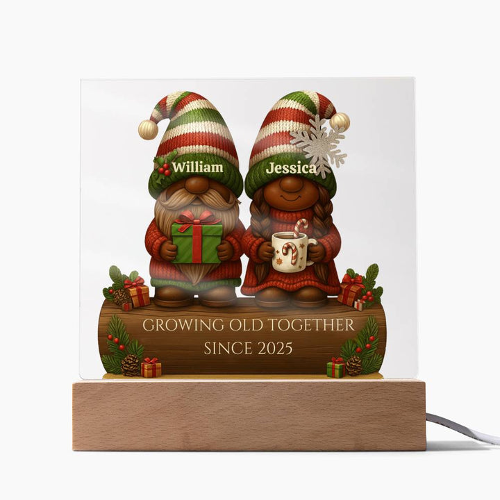 Acrylic Personalized Gnome Couple Plaque