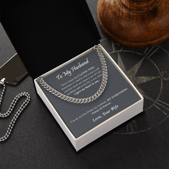 To My Husband - Cuban Link Chain Necklace