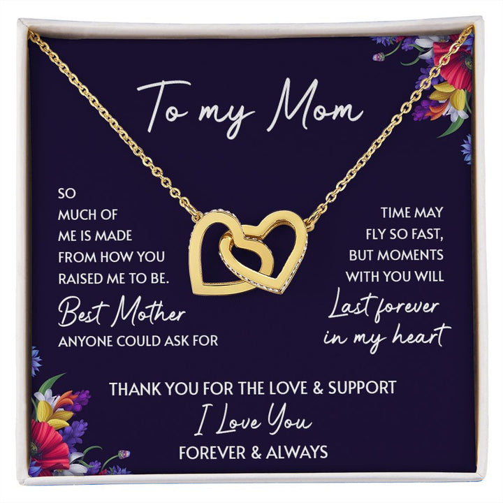 To My Mom - Interlocking Hearts Necklace