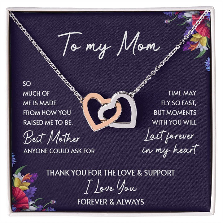 To My Mom - Interlocking Hearts Necklace